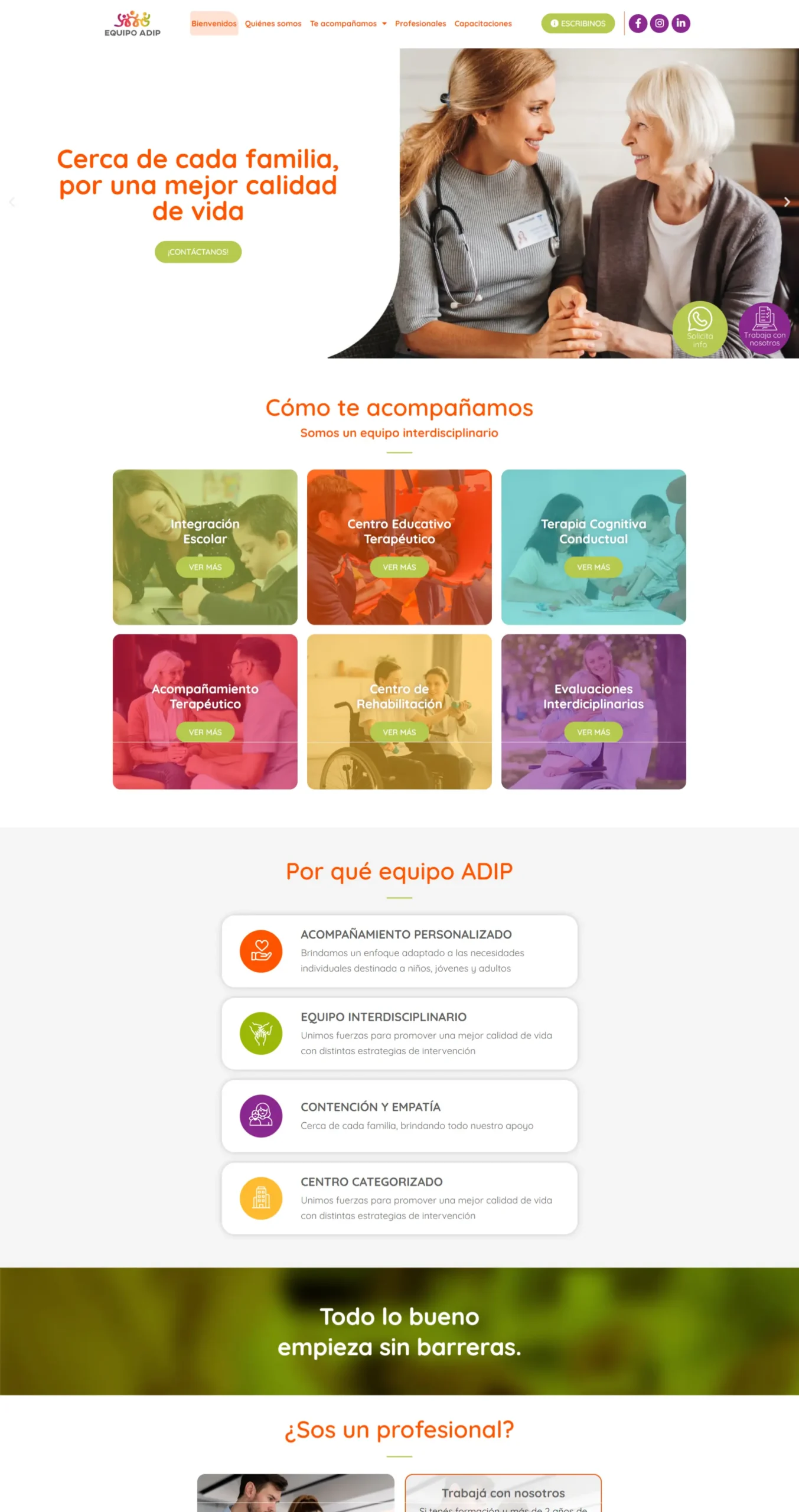 Captura de la web Equipo Adip