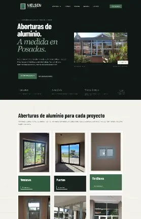 Portada de la página web de Nielsen Aberturas